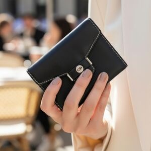 Christian Dior Leather Card Case Black Card Holder